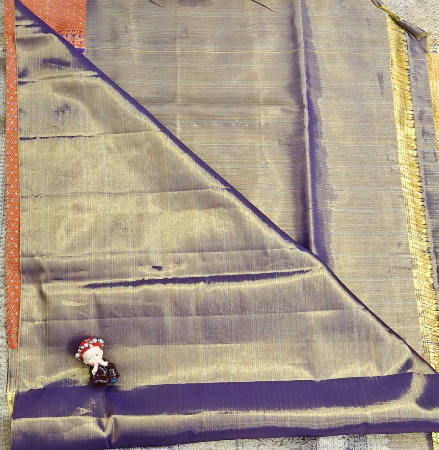 Orange Pure Tissue Saree