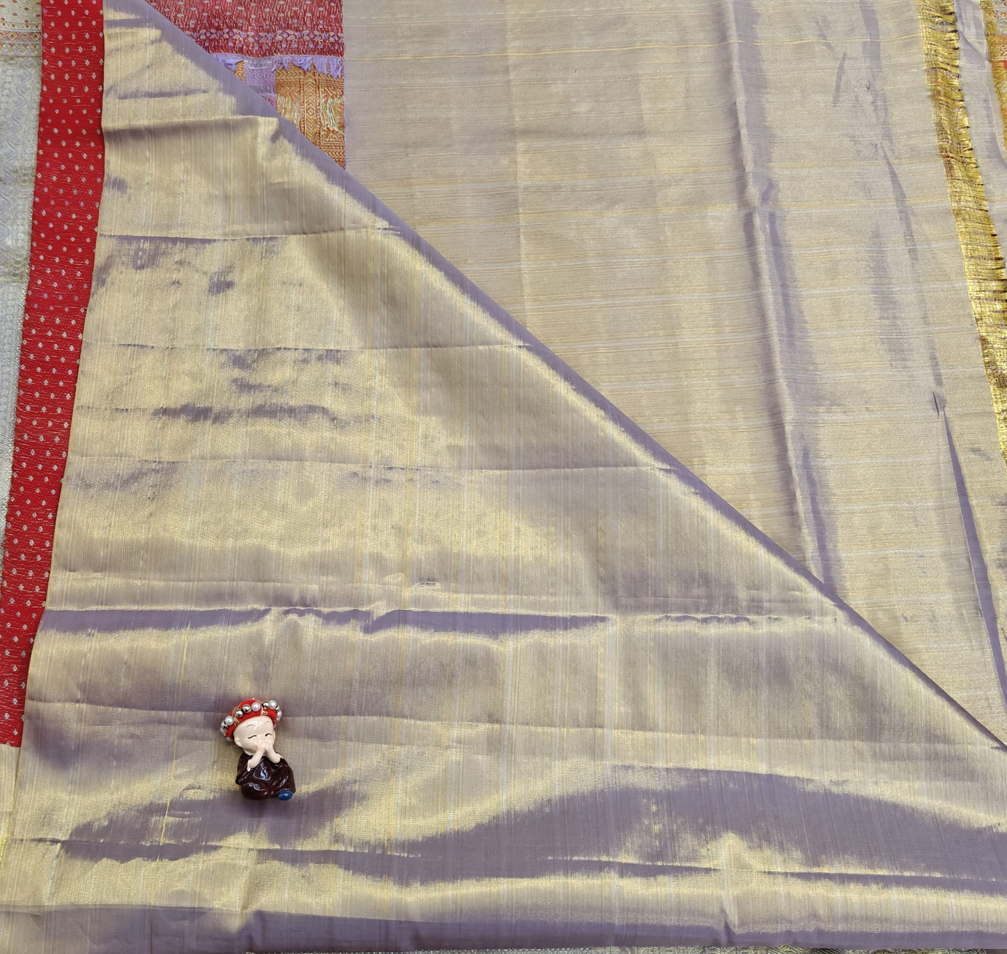 Mustard Orange Pure Tissue Saree