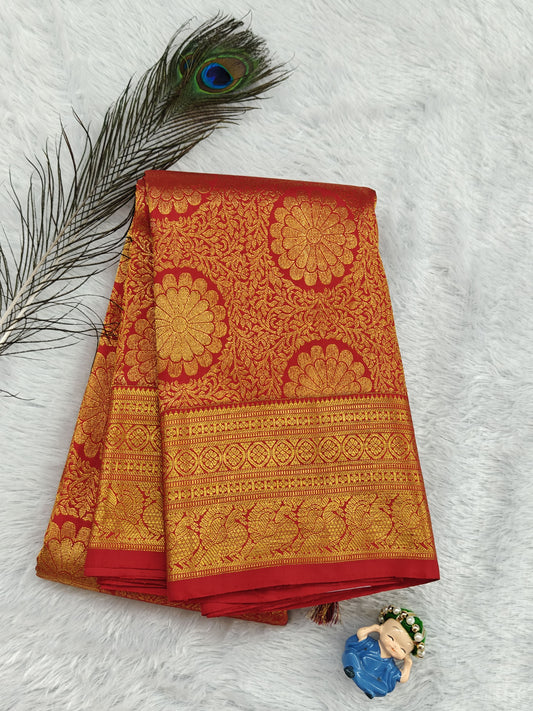 Red Pure Bridal Silk Saree