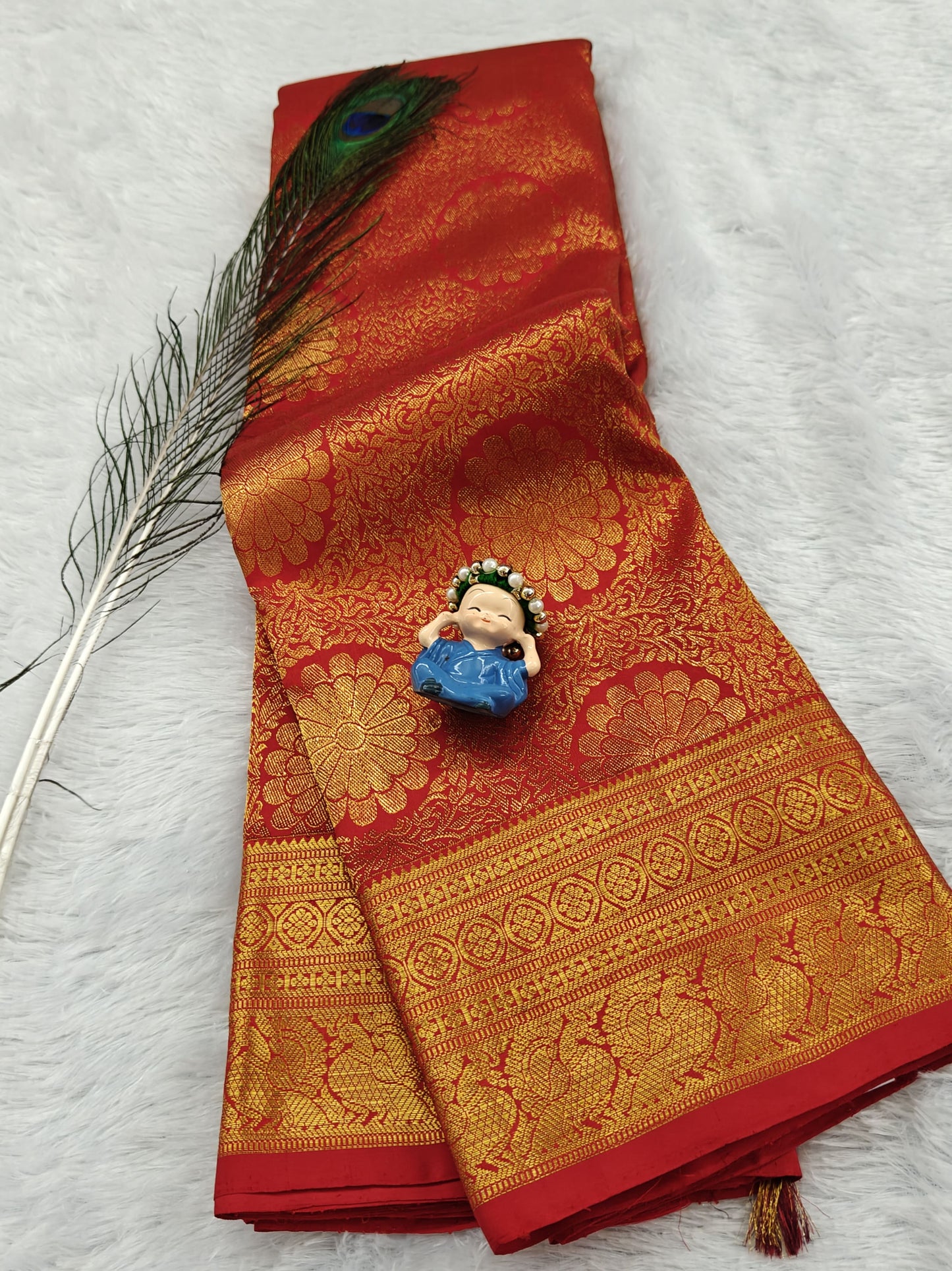 Red Pure Bridal Silk Saree