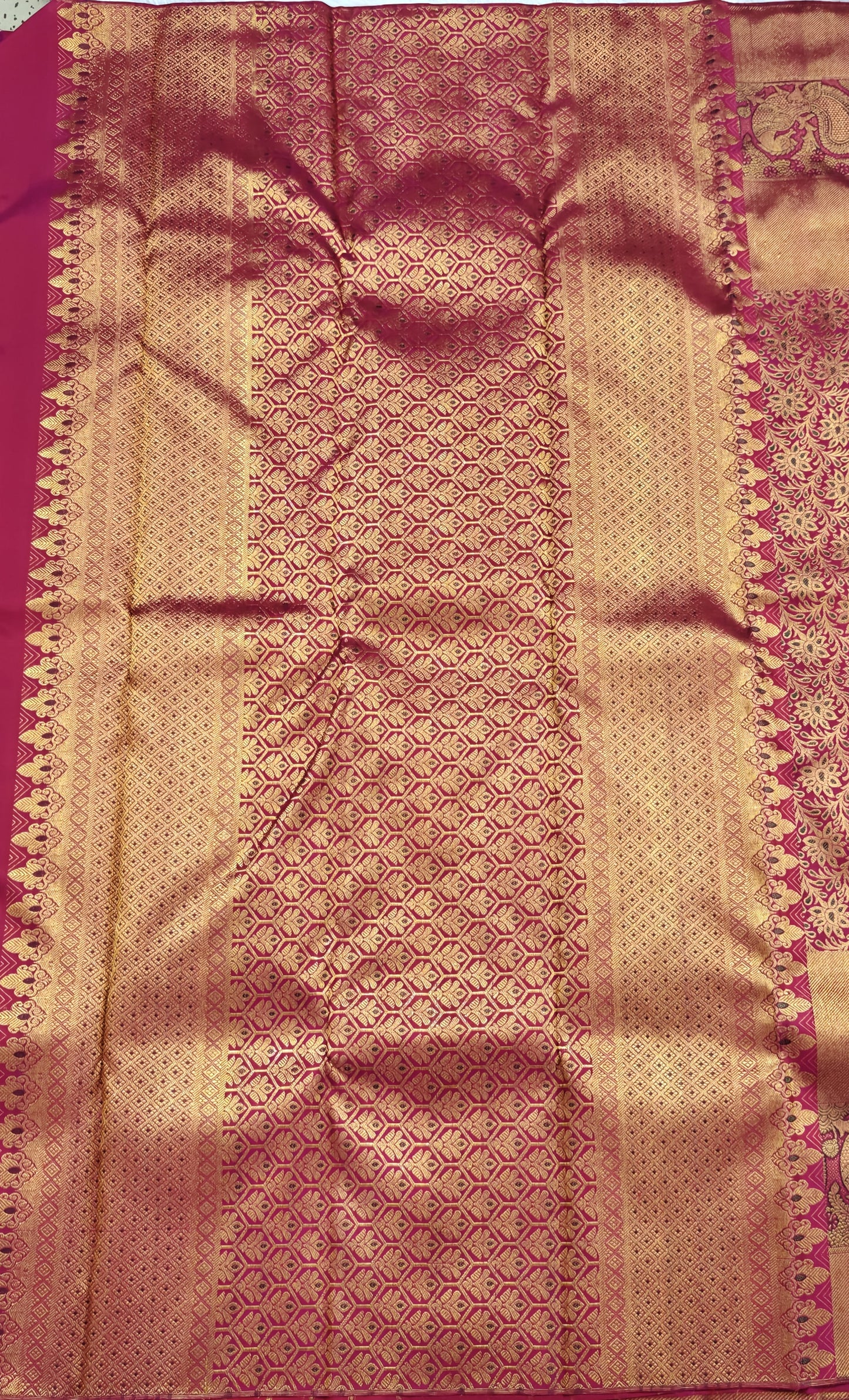 Rani Pink Pure Bridal Silk Saree