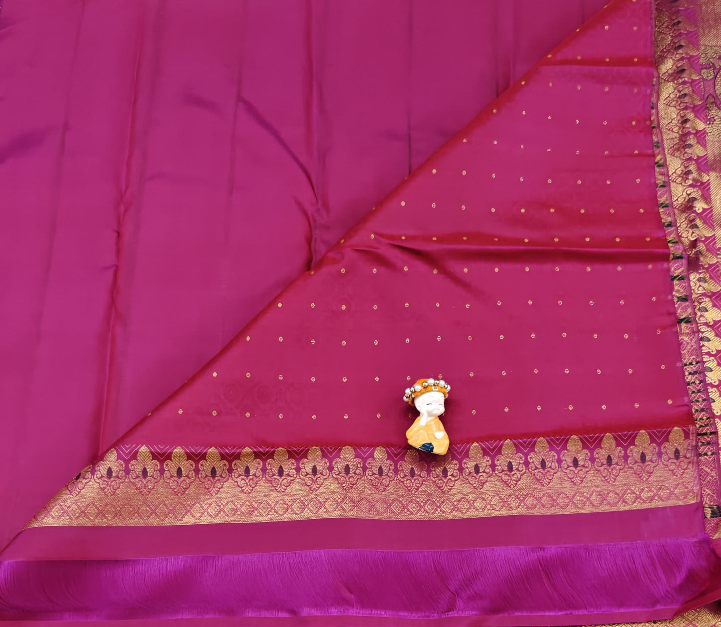 Rani Pink Pure Bridal Silk Saree