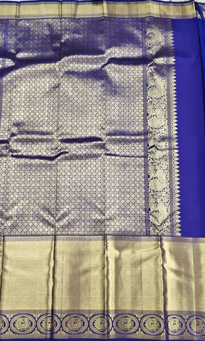 Bottle Green Pure Bridal Saree with Long Border