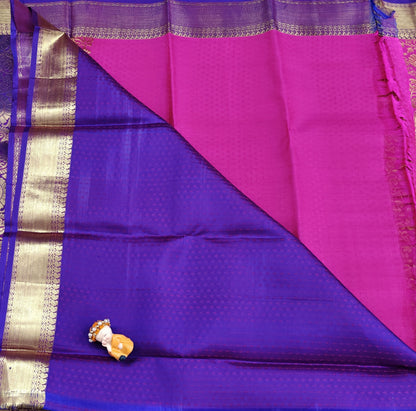 Rani Pink Pure Bridal Saree with Long Border