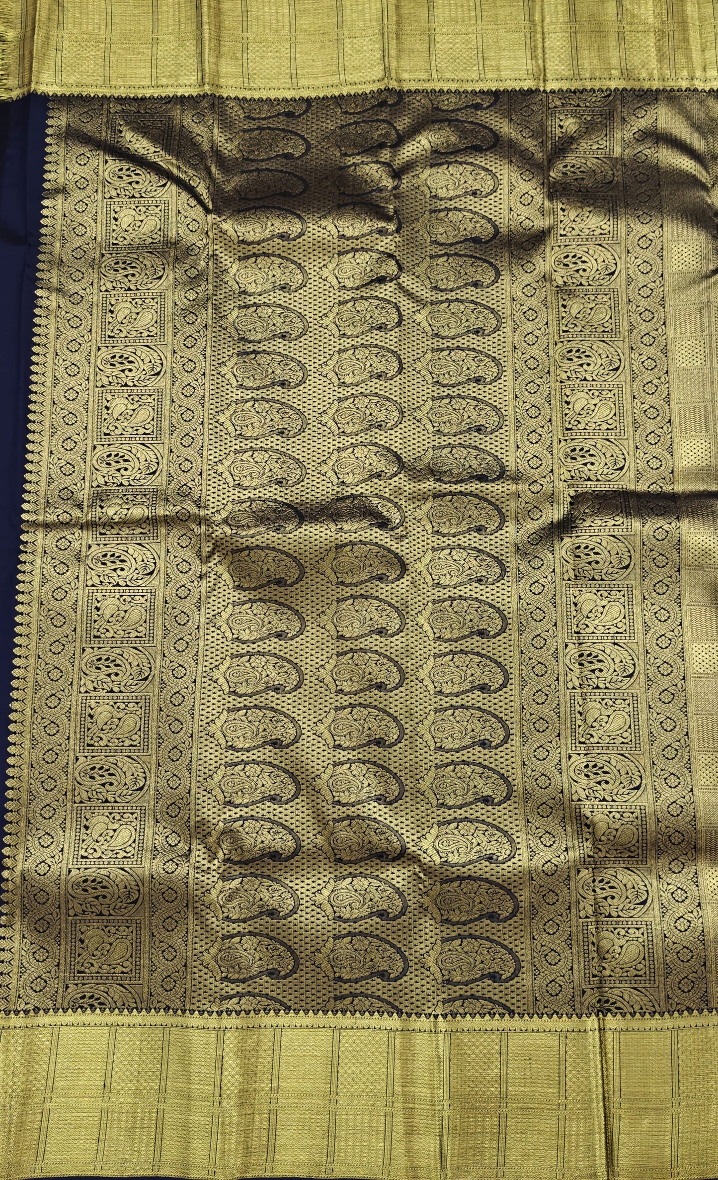 Black & Gold Color Pure Bridal Saree