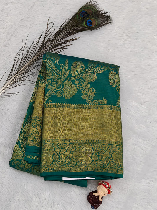 Green Pure Bridal Silk Saree