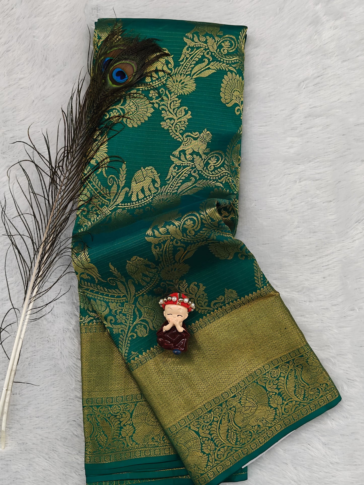 Green Pure Bridal Silk Saree