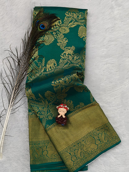 Green Pure Bridal Silk Saree