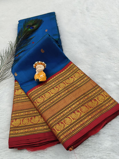 Royal Blue Vintage Korvai Saree