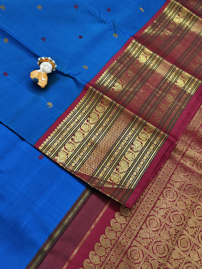 Royal Blue Vintage Korvai Saree