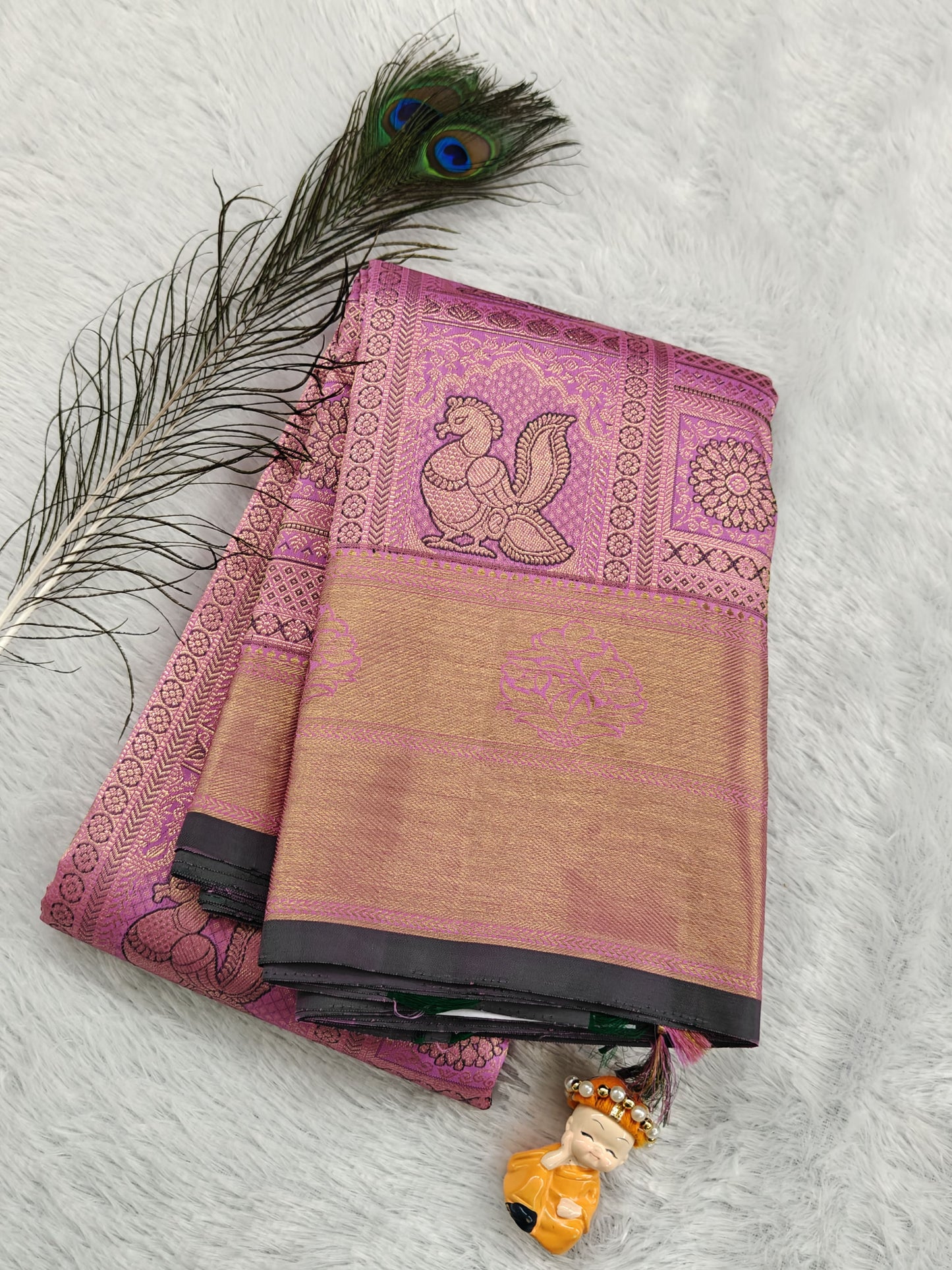 Pink Pure Bridal Silk Saree
