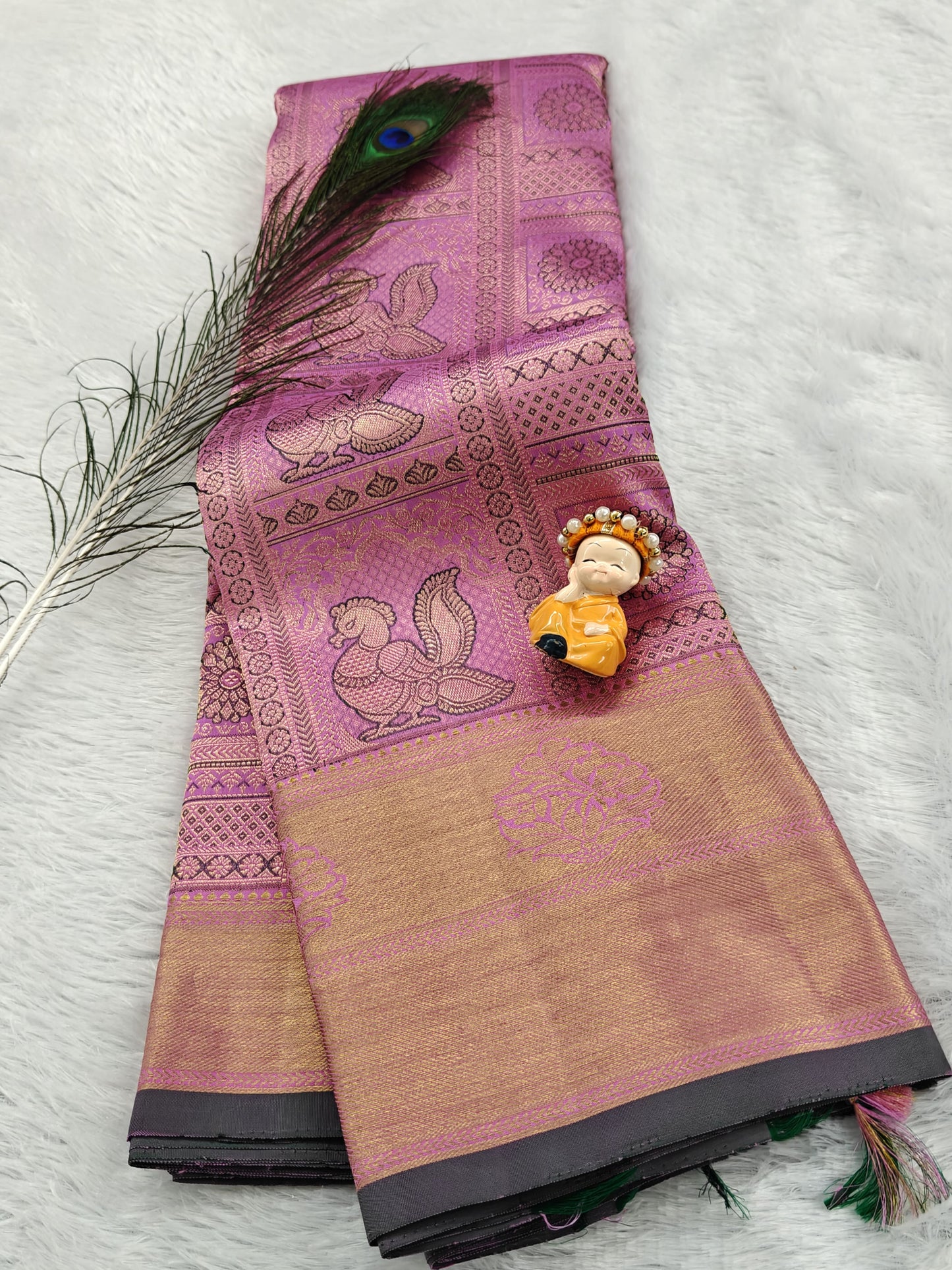Pink Pure Bridal Silk Saree