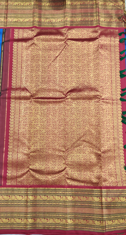 Royal Blue Vintage Korvai Saree