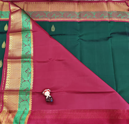 Dark Green Vintage Korvai Saree