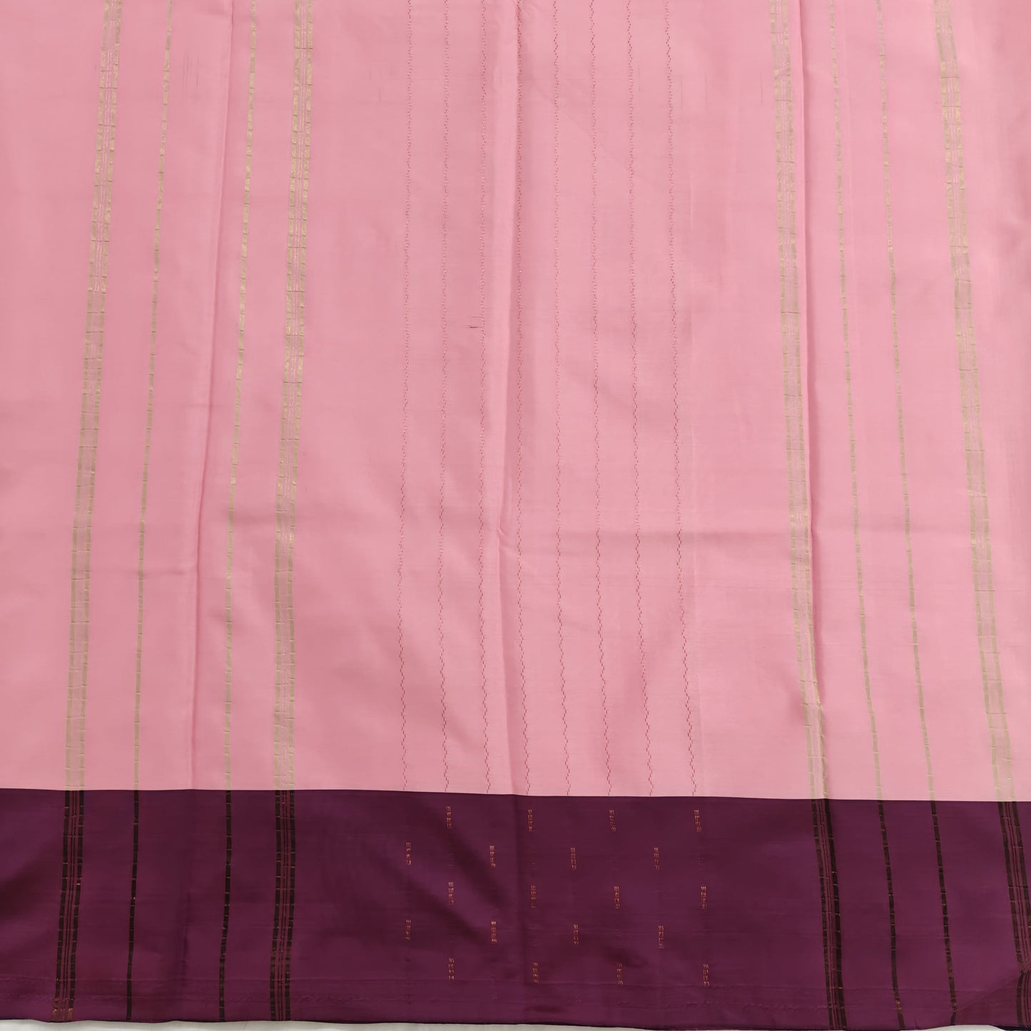 Kanchipuram Semi Silk Saree - Lite Pink with Traditional Contrast Border