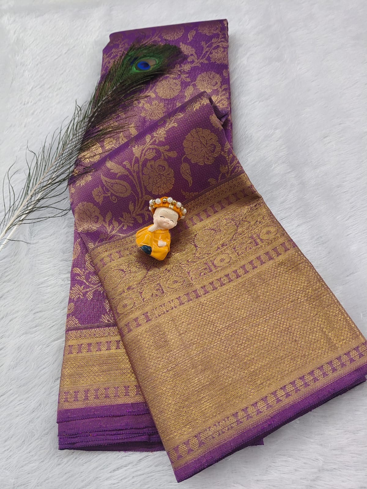 Purple Pure Tissue Silk Saree