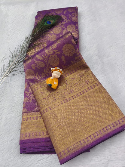 Purple Pure Tissue Silk Saree