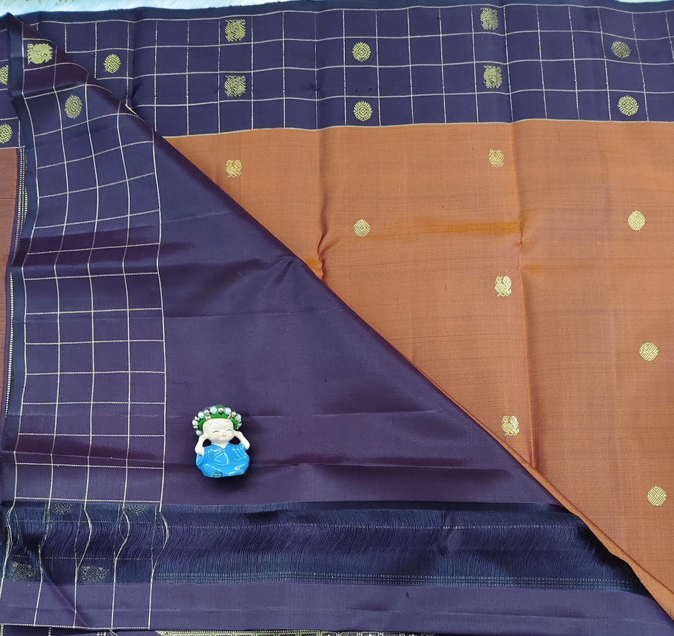 Mustard Pure Handloom Silk Saree With Wine Color Border