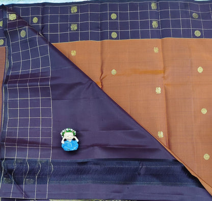 Mustard Pure Handloom Silk Saree With Wine Color Border