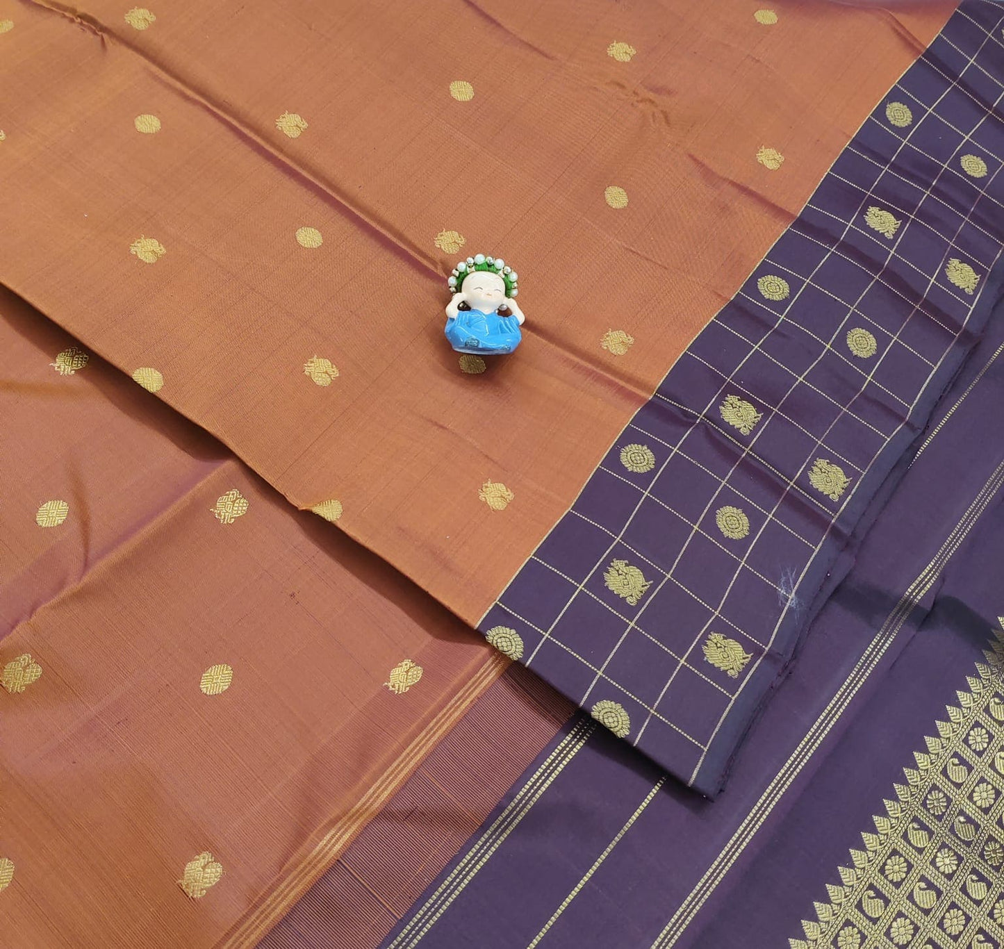 Mustard Pure Handloom Silk Saree With Wine Color Border