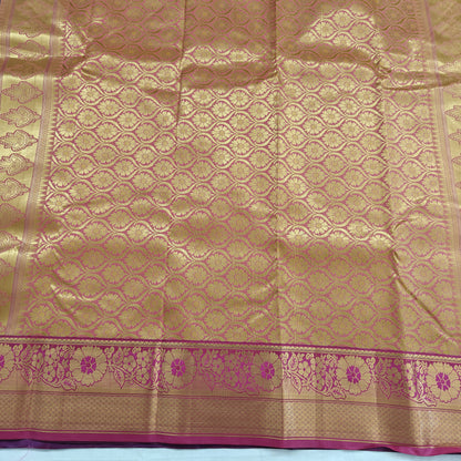 Kanchipuram Semi Silk Saree - Royal Purple with Big Border Traditional Design