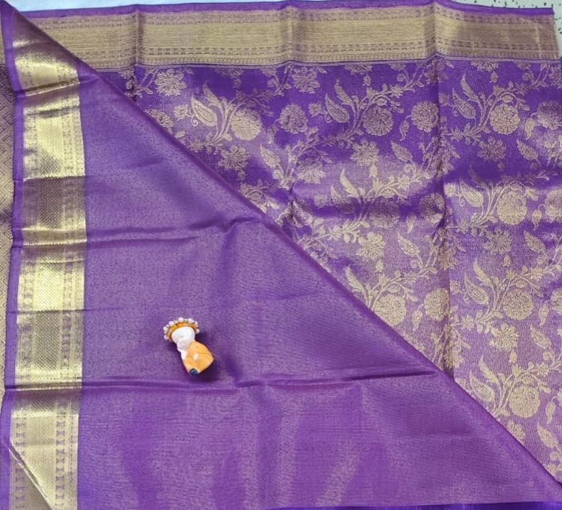 Purple Pure Tissue Silk Saree