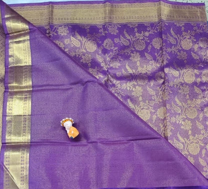 Purple Pure Tissue Silk Saree