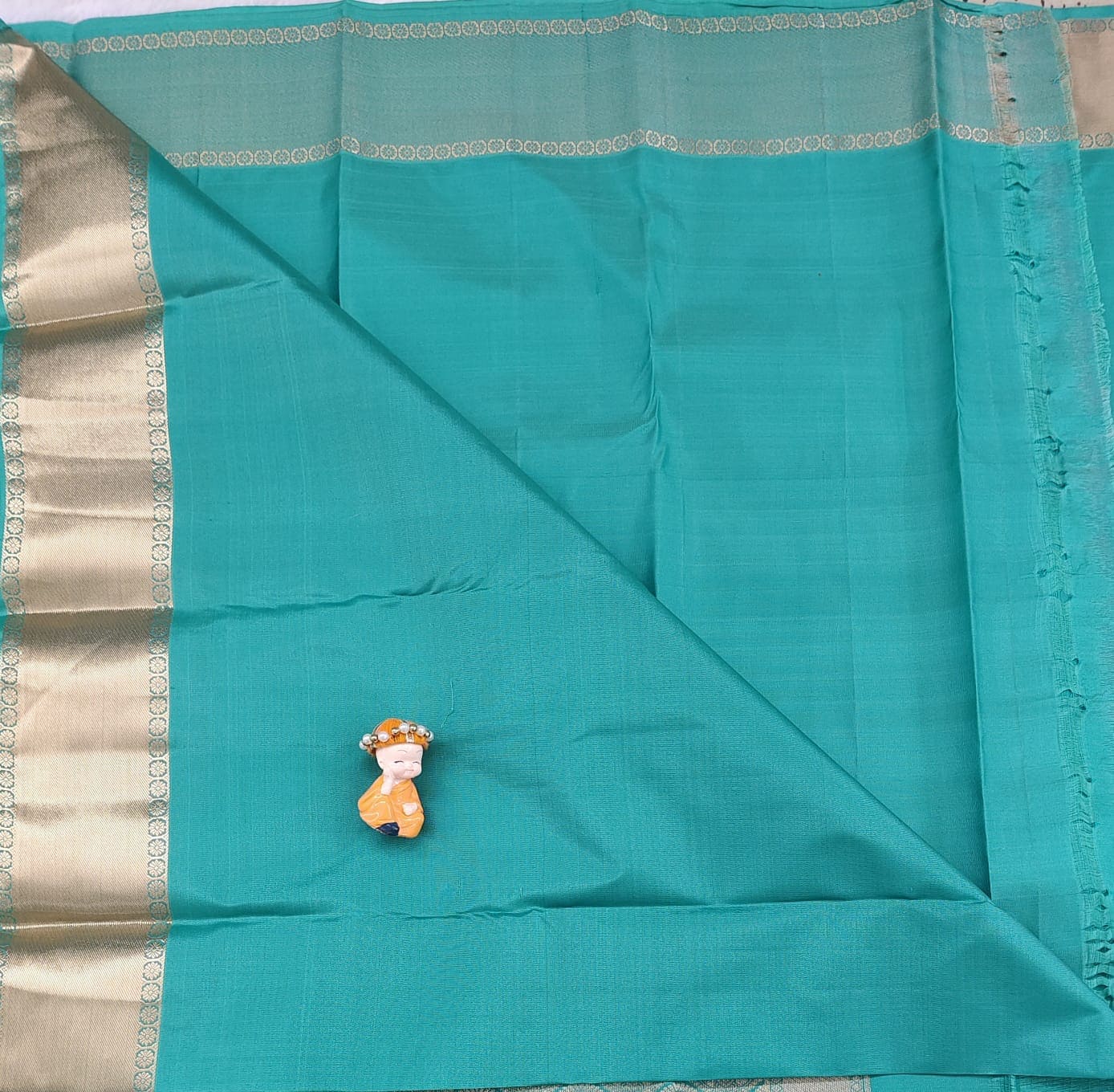 Sea Green Pure Silk Saree With Palakku Design