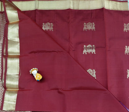 Red Pure Silk Saree With Palakku Border