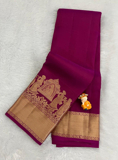 Sea Green Pure Silk Saree With Palakku Design