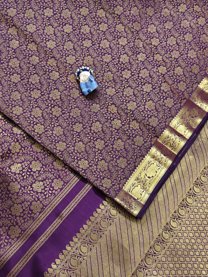 Purple Pure Bridal Silk Saree