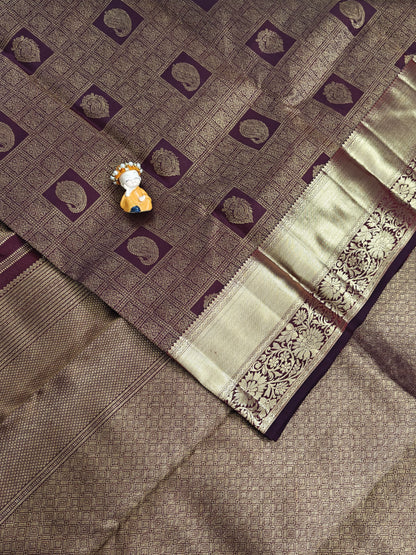 Wine Color Pure Bridal Silk Saree
