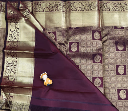 Wine Color Pure Bridal Silk Saree