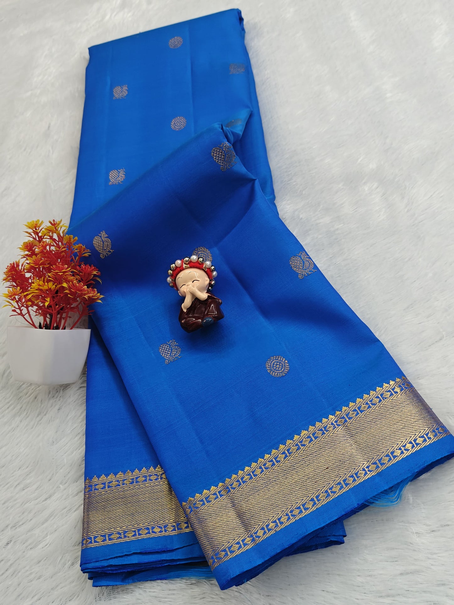 Royal Blue Pure Silk Saree