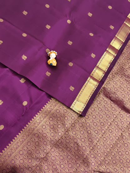 Wine Color Pure Silk Saree