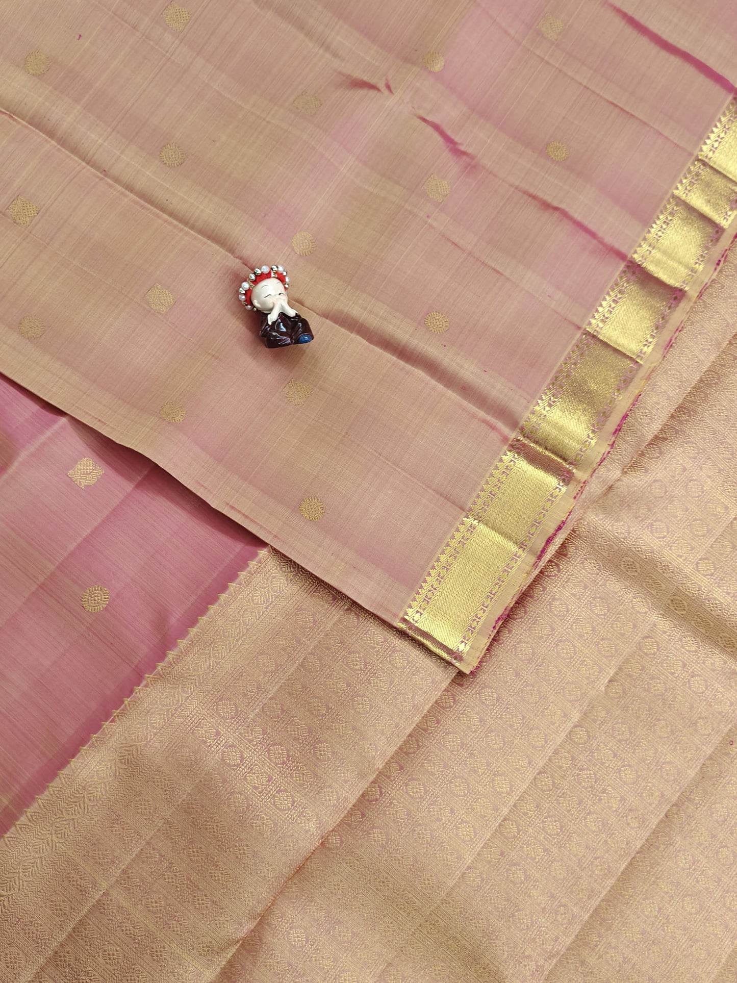 Peach Pure Silk Saree