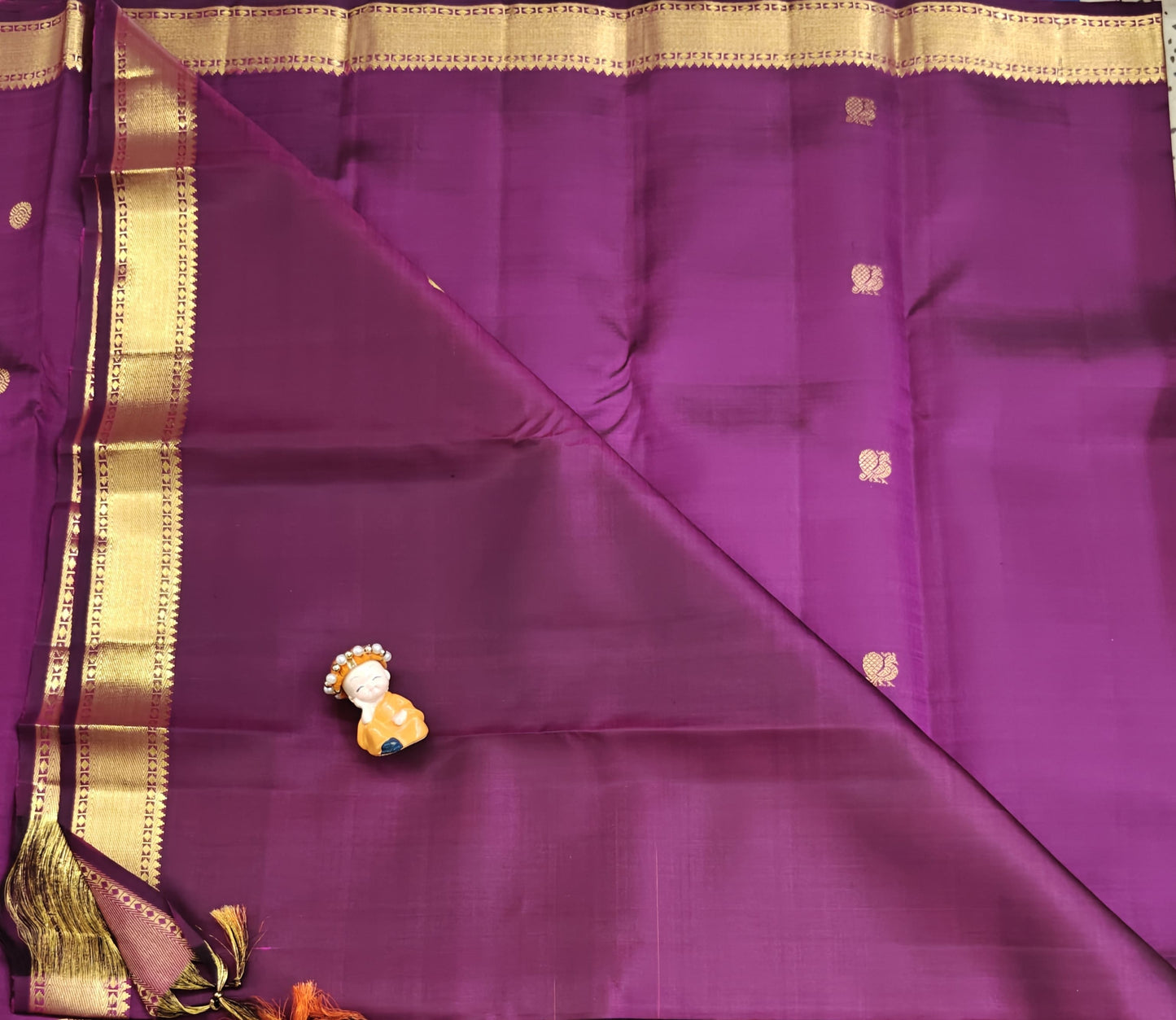 Wine Color Pure Silk Saree