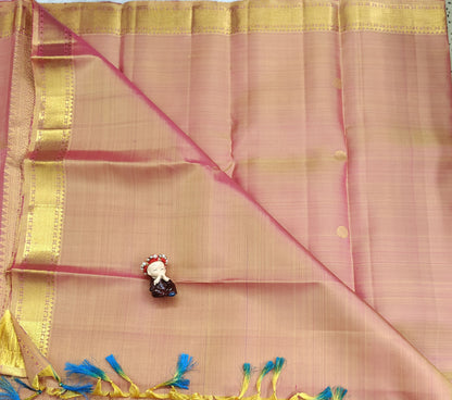 Peach Pure Silk Saree