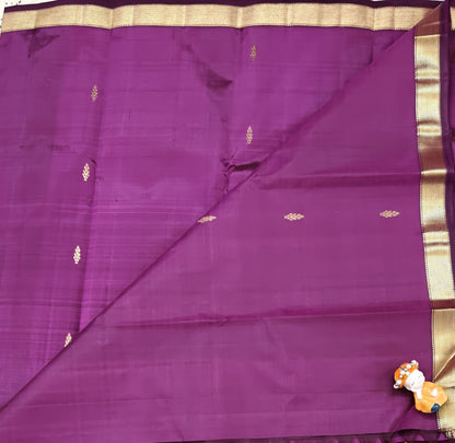 Wine Color Pure Silk Saree