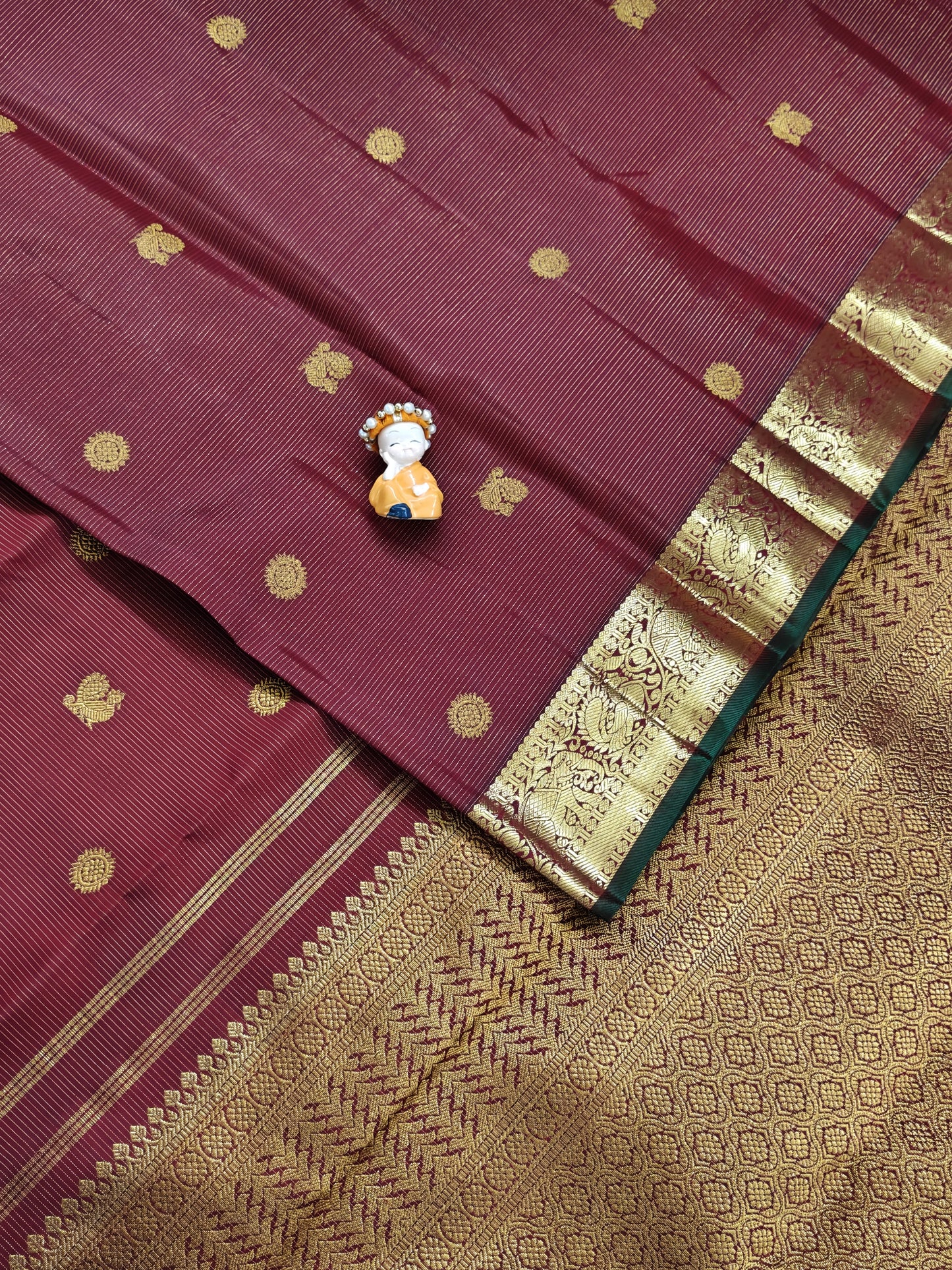 Maroon Pure Vaira Oosi Handloom Saree