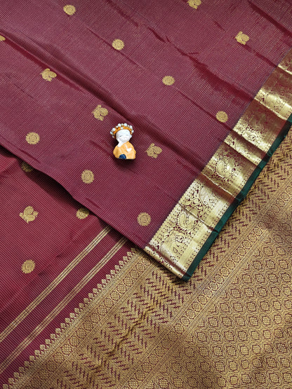 Maroon Pure Vaira Oosi Handloom Saree