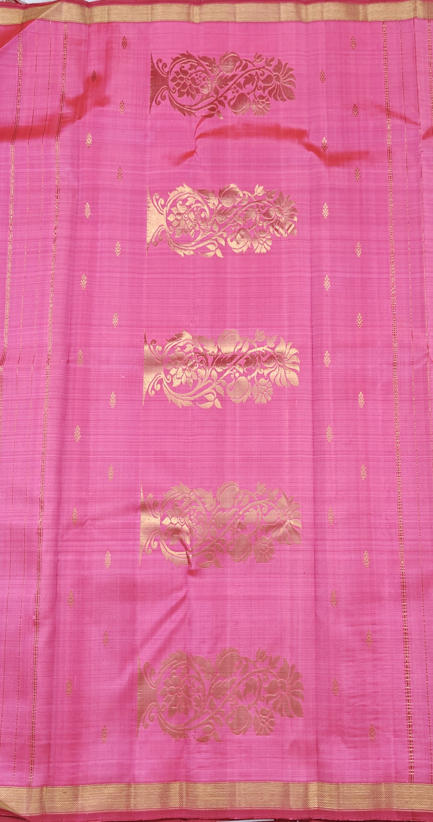 Dark Peach Pure Silk Saree