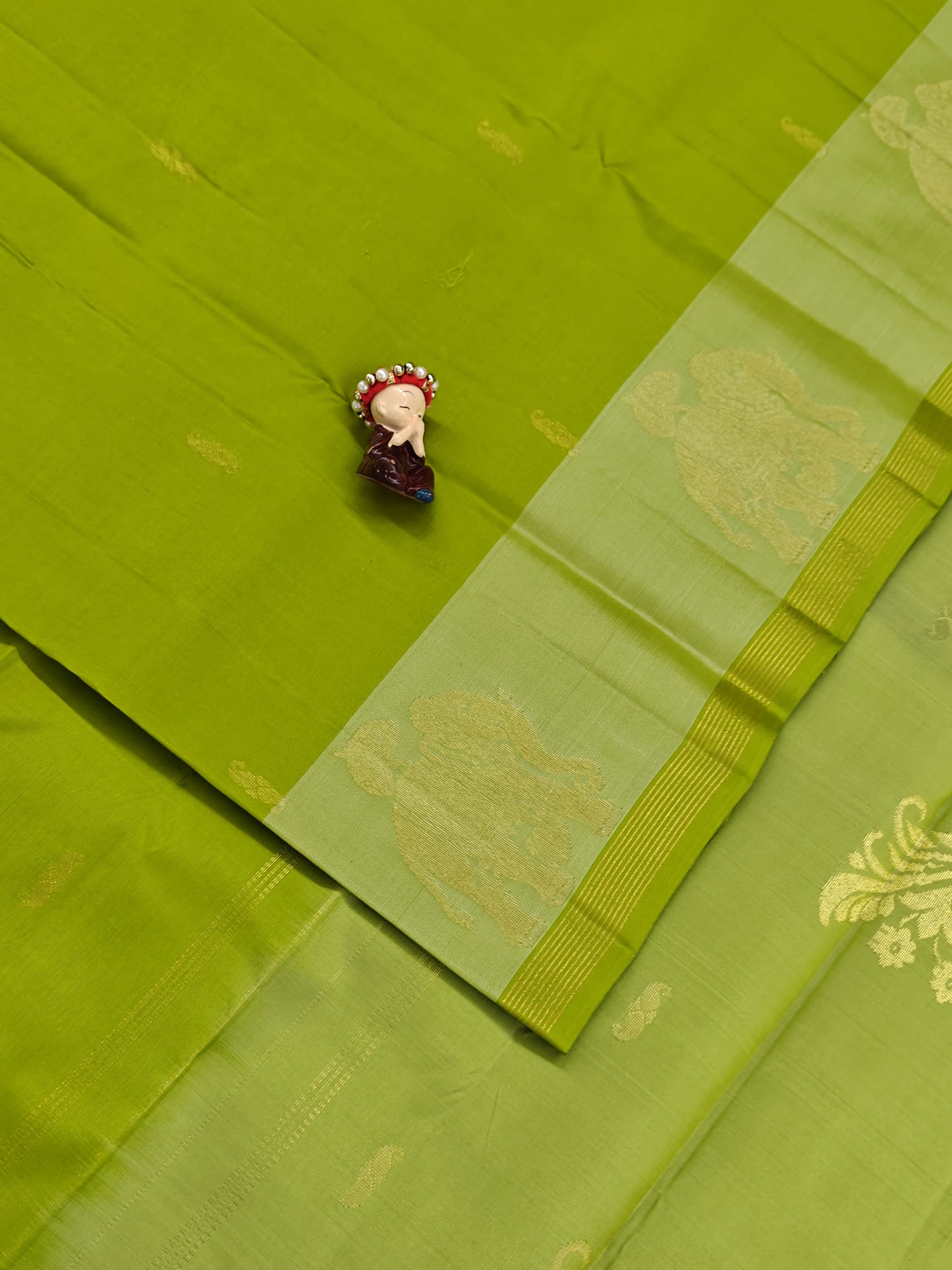 Pista Green Pure Silk Saree