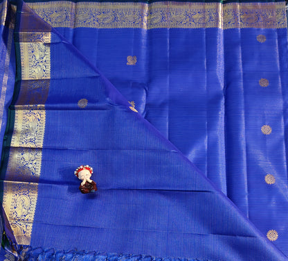 Royal Blue Pure Vaira Oosi Handloom Saree