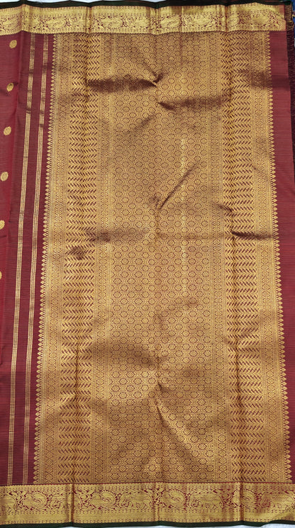 Maroon Pure Vaira Oosi Handloom Saree