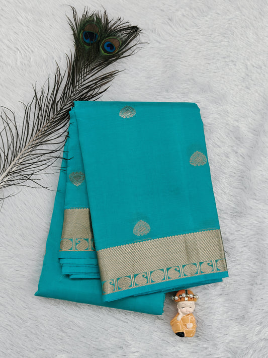 Sea Green Pure Silk Saree