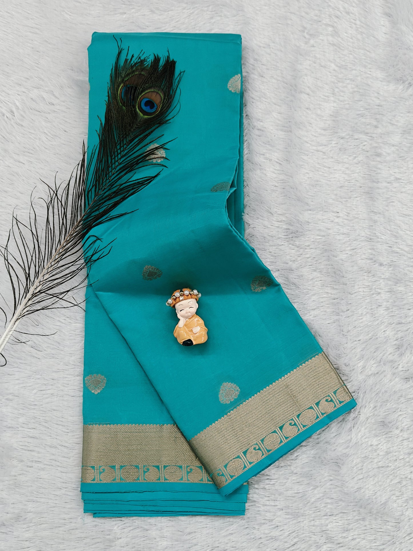Sea Green Pure Silk Saree