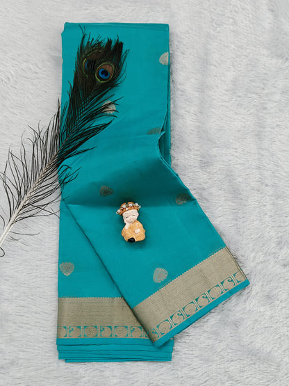Sea Green Pure Silk Saree