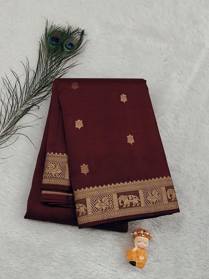Maroon Pure Silk Saree