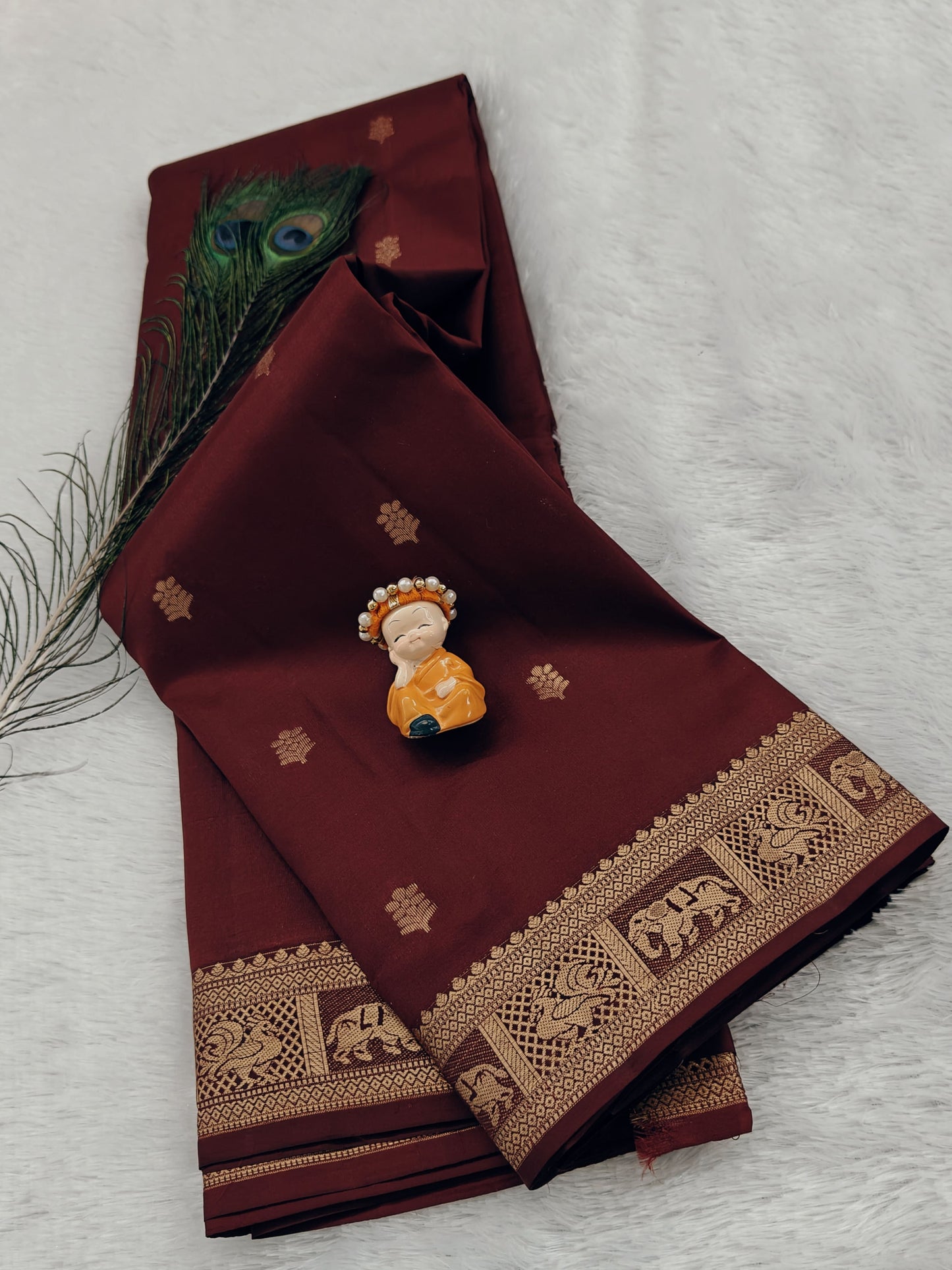 Maroon Pure Silk Saree